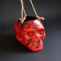 Image 3 of FLORAL SKULL PLANTER