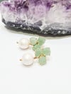 Green Aventurine and Baroque Pearl Earrings 