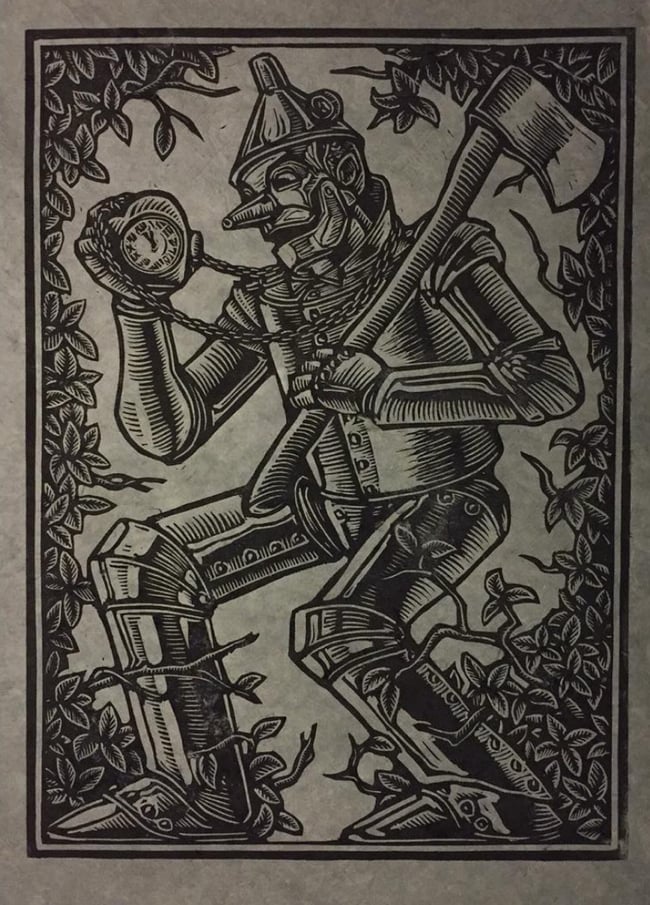 Tin Woodsman Block Print 