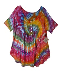 Image 2 of XL Luxe Knit Babydoll Top in Tropical Spiral Ice Dye