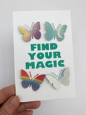April 14th - find your magic - Butterfly quote art