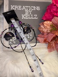 Image 2 of Large Hoop Ravens Earrings 6 