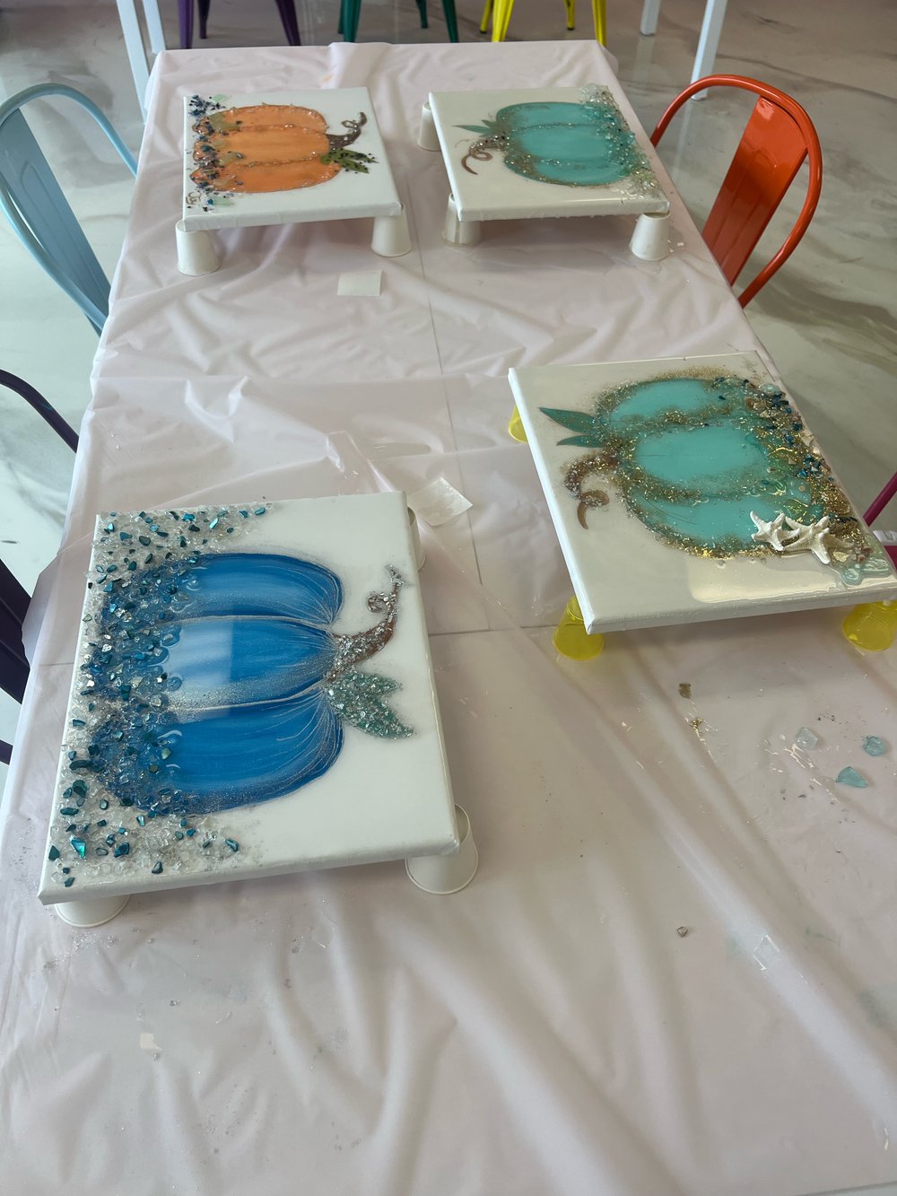 Image of Painting Pumpkins & Resin embellishments