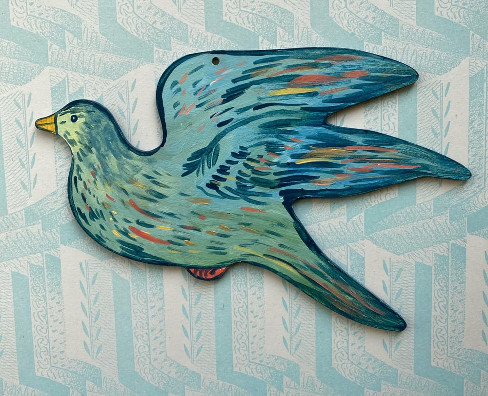 Image of Wooden painted bird A
