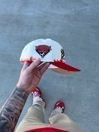 Image 5 of  TAN BRIM TRI TONE BUFFALO BISONS CUSTOM FITTED CAP