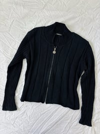 Image 2 of 00s Black Thin knitted jacket // S 