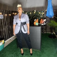 Image 4 of Gray Belted Blazer (NEW)