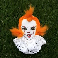 Image 1 of Penny Wise Clown sewn face brooch