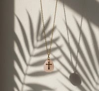Image 1 of Forest Light Cross Necklace | Natural Stones