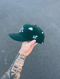 Image 4 of FOREST GREEN PARTLY CLOUDY  OAKLAND ATHLETICS CUSTOM FITTED CAP