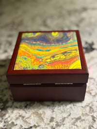 Image 2 of Wood Box With Poured Paint Detail #210