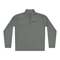 Image 1 of OASIS Quarter Zip - Gray and White