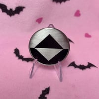 Image 4 of 1.75 Inch Dot/Binome - Antique Silver Finish Icon Pin