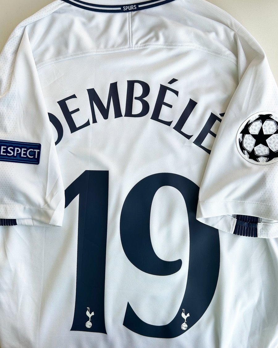 Image of Tottenham Hotspur “DEMBELE 19” 2017/18 Home Shirt + UCL patches (M)