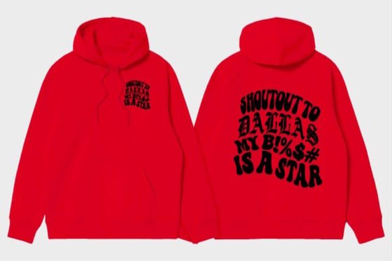 Image of DALLAS STAR HOODIE (RED/BLK)