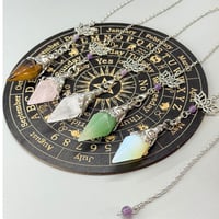 Image 3 of Original Crystal Pendulums for Divination Dowsing Natural Gem Stone Pendant Clear Quartz Amethysts R