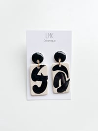 Paire de boucles d'oreilles céramique CALIG RECTA GM noir