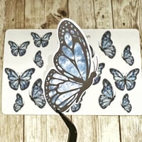 Image 5 of Blue Butterflies Sticker Sheet | Transparent & Premium White Sticker Vinyl 