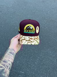 Image 4 of OLIVE BRIM MULTI TONE COLORADO ROCKIES CUSTOM FITTED CAP