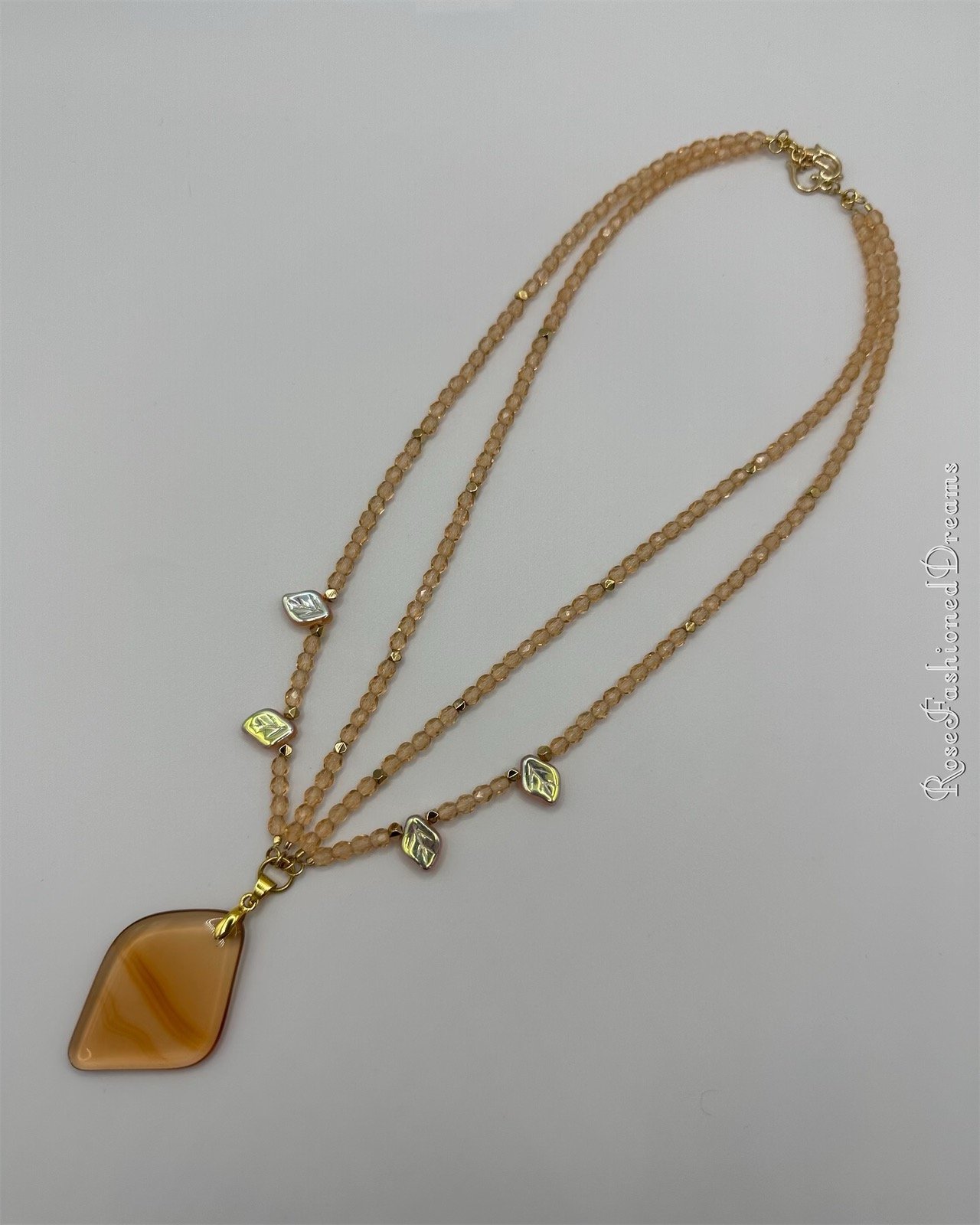 Vintage Art Deco Uranium Glass Bead Necklace - Ruby Lane