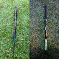 Image 5 of glow in the dark Bog oak wand. 