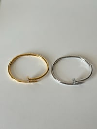 Image 5 of With Logo Stones Nail Bracelet Bangle