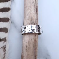 Image 3 of Sterling silver stars and dots ring. Starry stamped silver 925 handmade ring. 