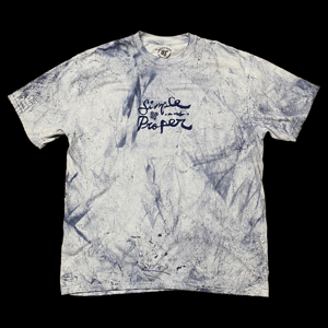 Image of S&P-“HandStyles+Jumbo” Splatter-Dye Logo Tee (Blue)