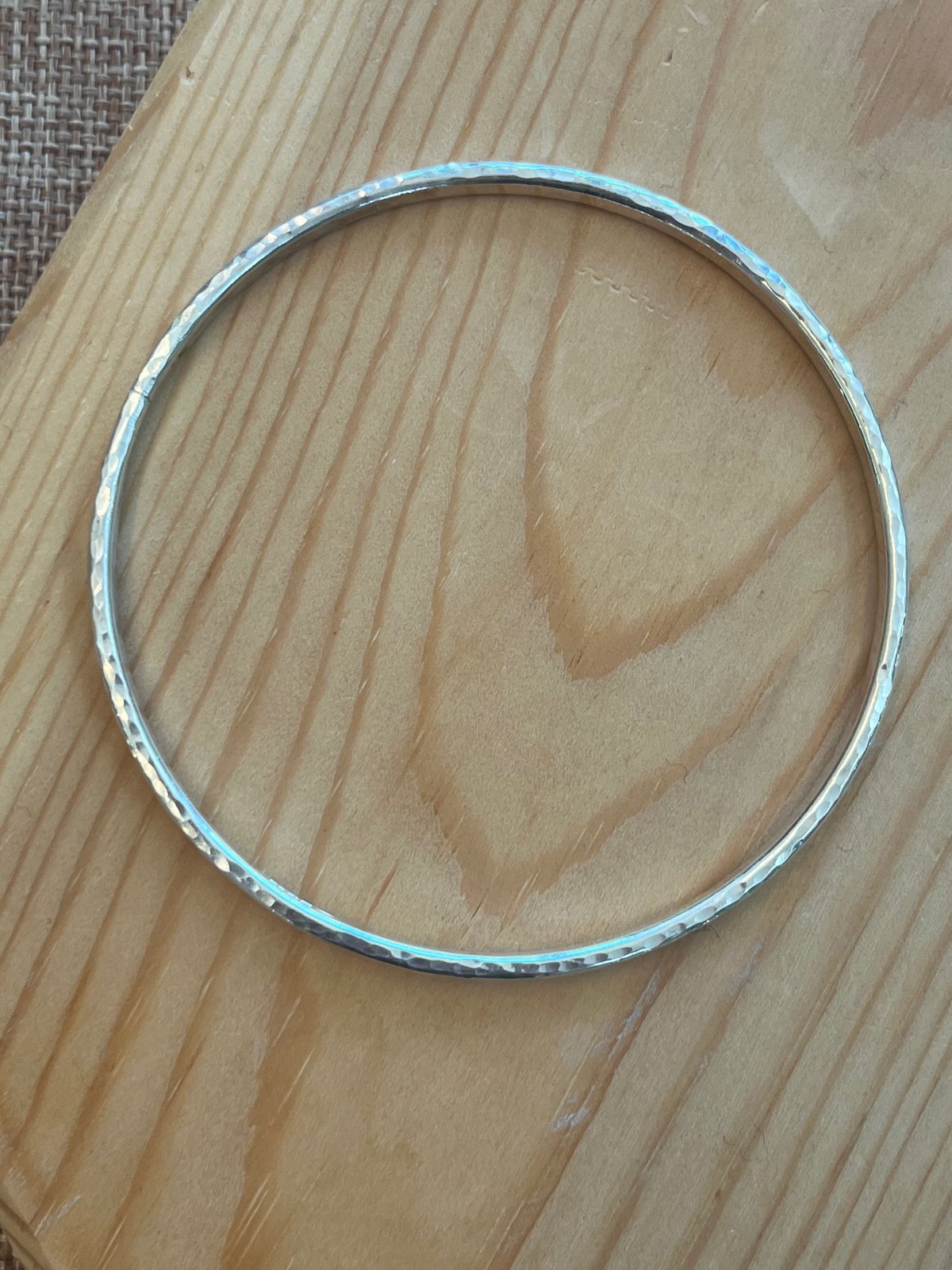 Image of 3mm textured recycled sterling silver bangle