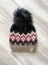Black & Tan Fair Isle Knit Beanie