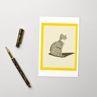 Illustration Chat jaune doré, carte postale, , carte à message, idée cadeau 