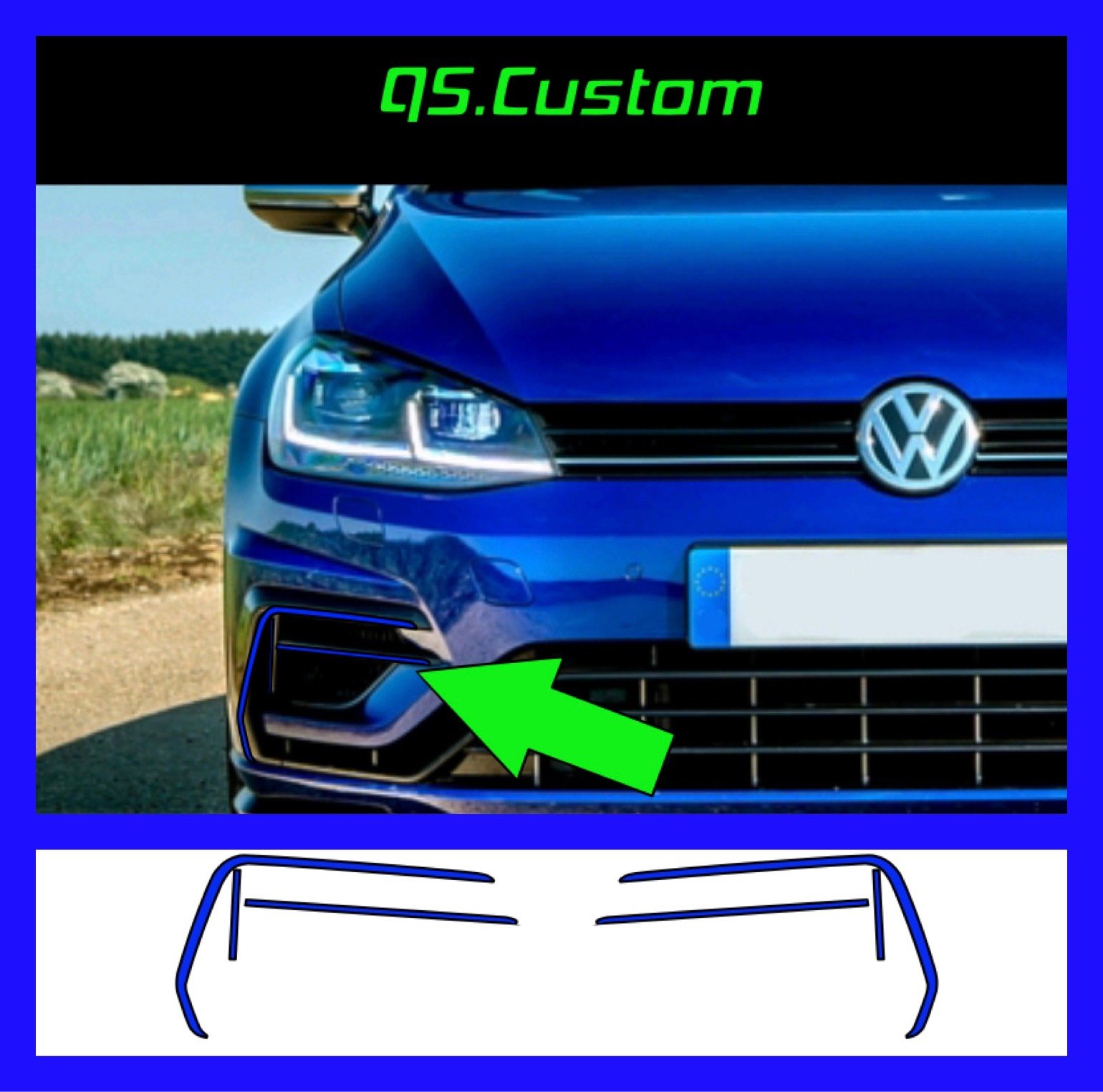 X6 Vw Golf R Front Vent Pinstripe Stickers | QsCustom