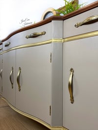 Image 3 of Vintage Strongbow Sideboard painted in neutral beige / taupe with gold