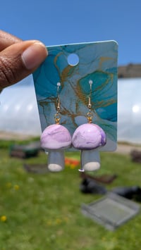 Image 5 of Lavender Ice Cream Mushroom Dangles 