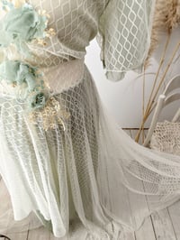 Image 6 of Photoshooting tulle dress Abriana | size S-M| sage and off white | flowers