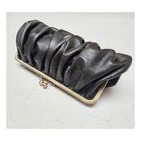 Image 4 of *NEW* Gathered Dark Olive Leather Clutch