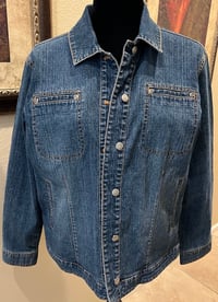 Image 4 of Vintage Blue Denim Jean Jacket Frida Kahlo