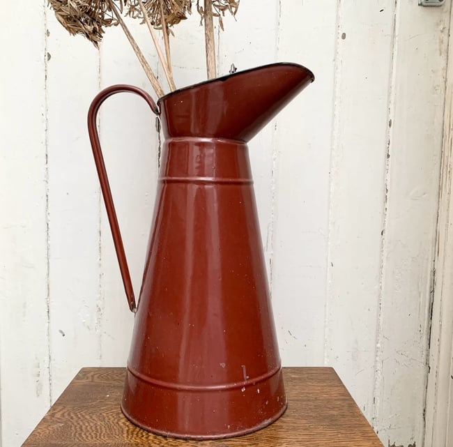 Burgundy French Enamel Jug