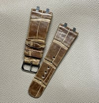Image 2 of Vintage Tobacco Alligator Hand-rolled AP Royal Oak Watch Strap