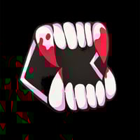 Vamp Fangs Handpainted Woodcutout