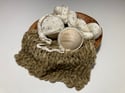 Cream Tweed Bonnet & Wrap with Mink Layer Photography Prop Set