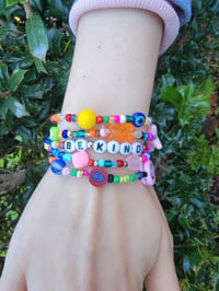 Image 1 of 5pc Confetti Bracelet Set - Colorful Stackable Beaded Jewelry