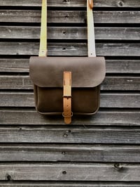 Image 6 of Handbag Made In Grey Brown Oiled Leather