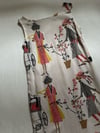 60s french linen artists character dress