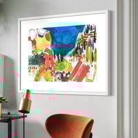 Image 5 of Looking down toward the Straits of Corfu original unframed watercolour painting 