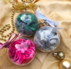 Handmade baubles with scrunchies