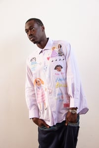 Image 3 of SHIRT " CHEMISE DE PAPA"  PINK  YELLOW BRODERY  