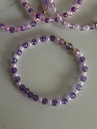 Image 6 of Glinda Inspired Pink & Purple Tumbler Bracelet Stack | Wizard-Inspired Cup Charm