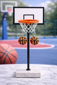 Image 1 of Mini Slam Dunk Basketball Earrings 