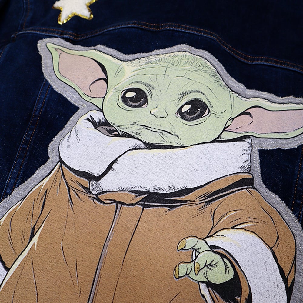 Image of UPCYCLED THE MANDALORIAN GROGU DENIM JACKET